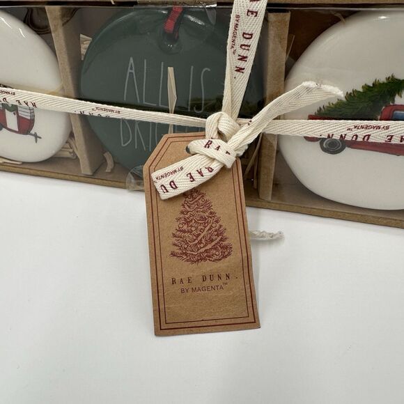 Rae Dunn by Magenta Christmas Tree Ornaments Camper All Is Bright Truck New Gift - Picture 2 of 9